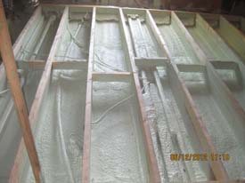 Attic floor close cell foam air seal